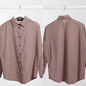 ASOS New With Tags Women’s Heartbreak oversized plaid shirt in burnt orange Size